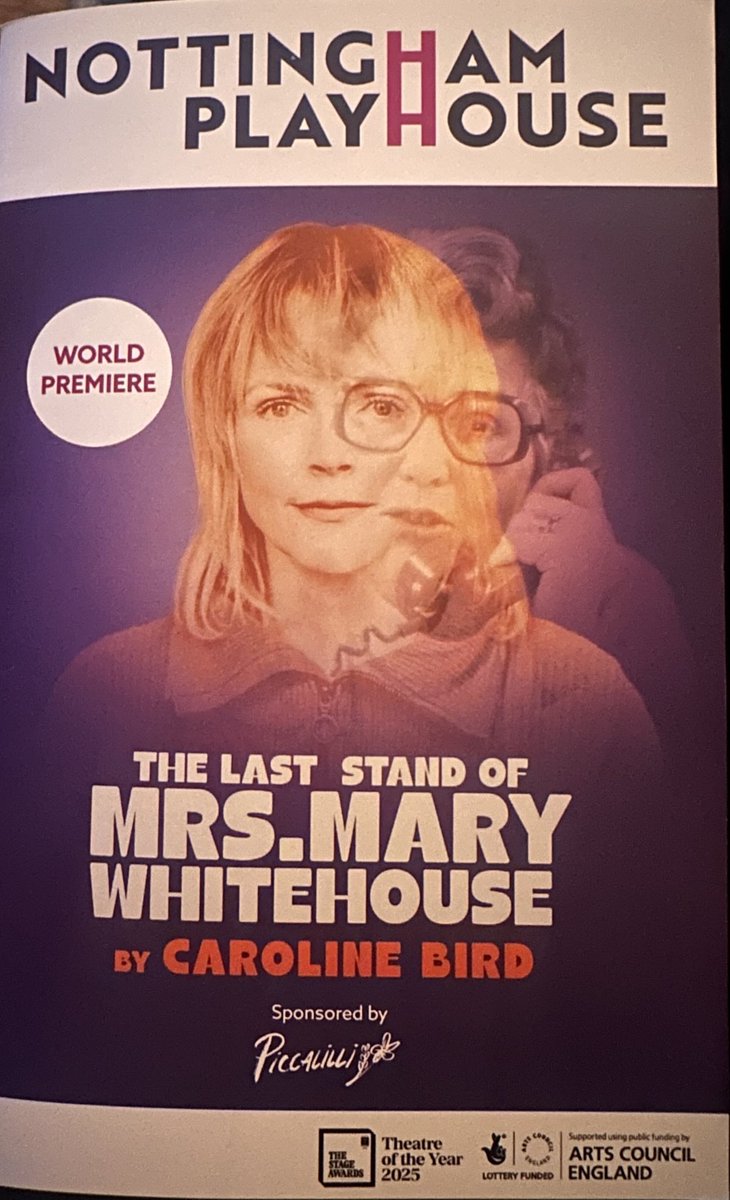 Battlemuch4WW's tweet image. Saw this play tonight ⁦@NottmPlayhouse⁩ - outstanding performances from Maxine Peake &amp;amp; Samuel Barnett - Peake in character &amp;amp; on stage the whole night as Mary Whitehouse &amp;amp; Barnett playing maybe 20+ characters off her. Absolutely worth a visit. Funny with a strong message