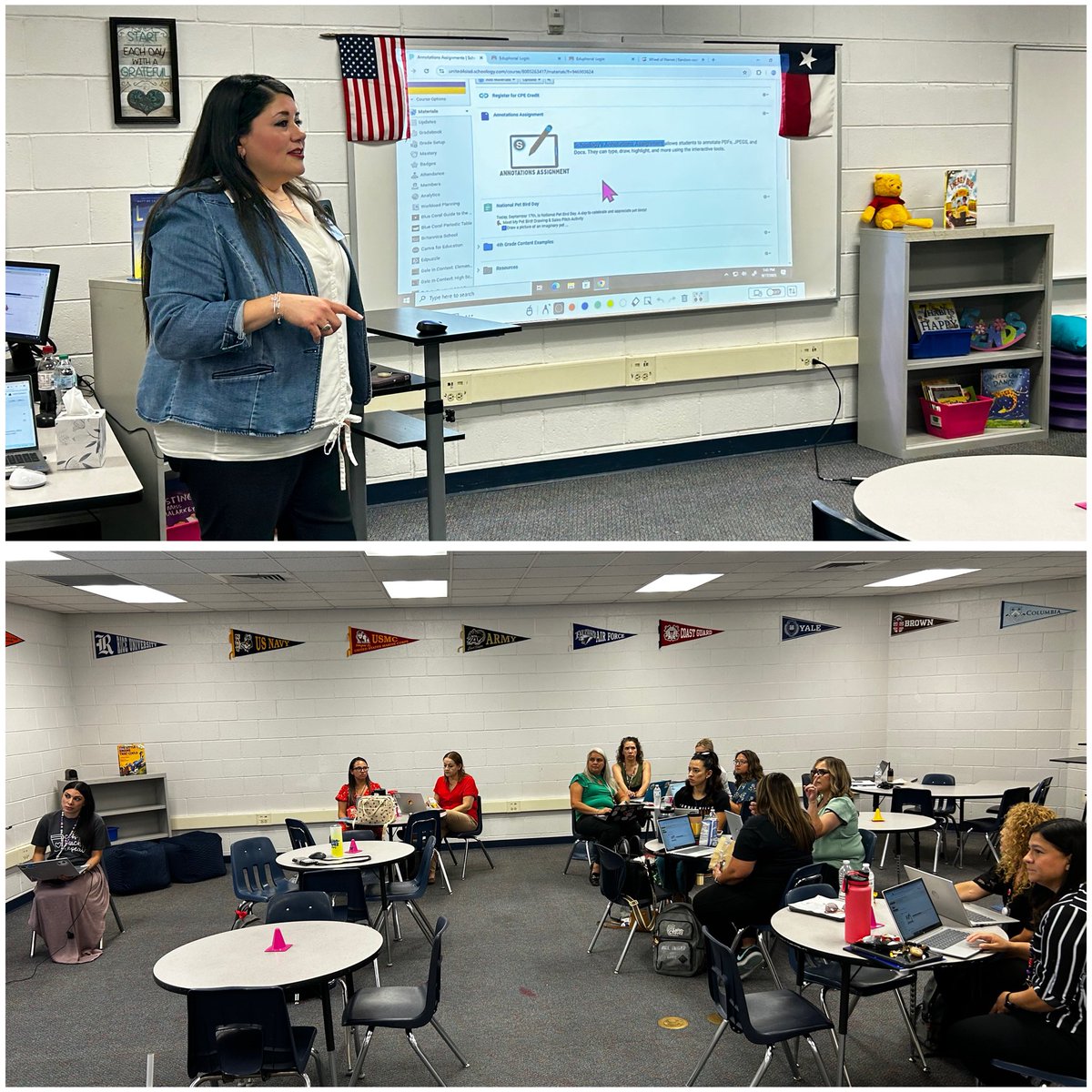 Our amazing Tech Instructional Specialist, Ms. Morales, supporting our teachers with annotating texts in Schoology during our September Star Academy! <a href="/DMorales_TECH/">Denisa Morales</a>