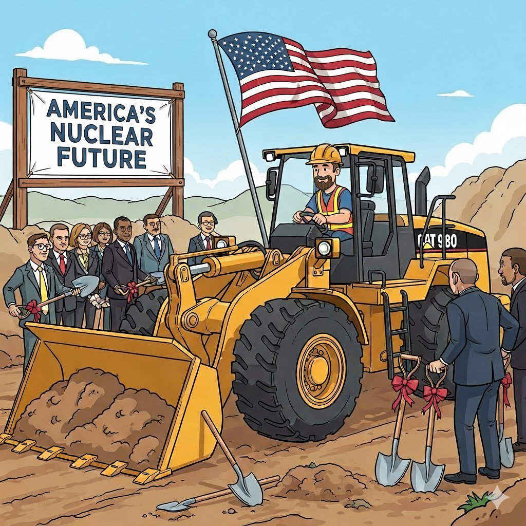 Dr_A_Stein's tweet photo. If I had to plan a groundbreaking I wouldn't use a shiny shovel in a staged box of dirt. I would use a wheel loader. The point is to break ground and get to work, right? https://t.co/UeBTaPyLaj