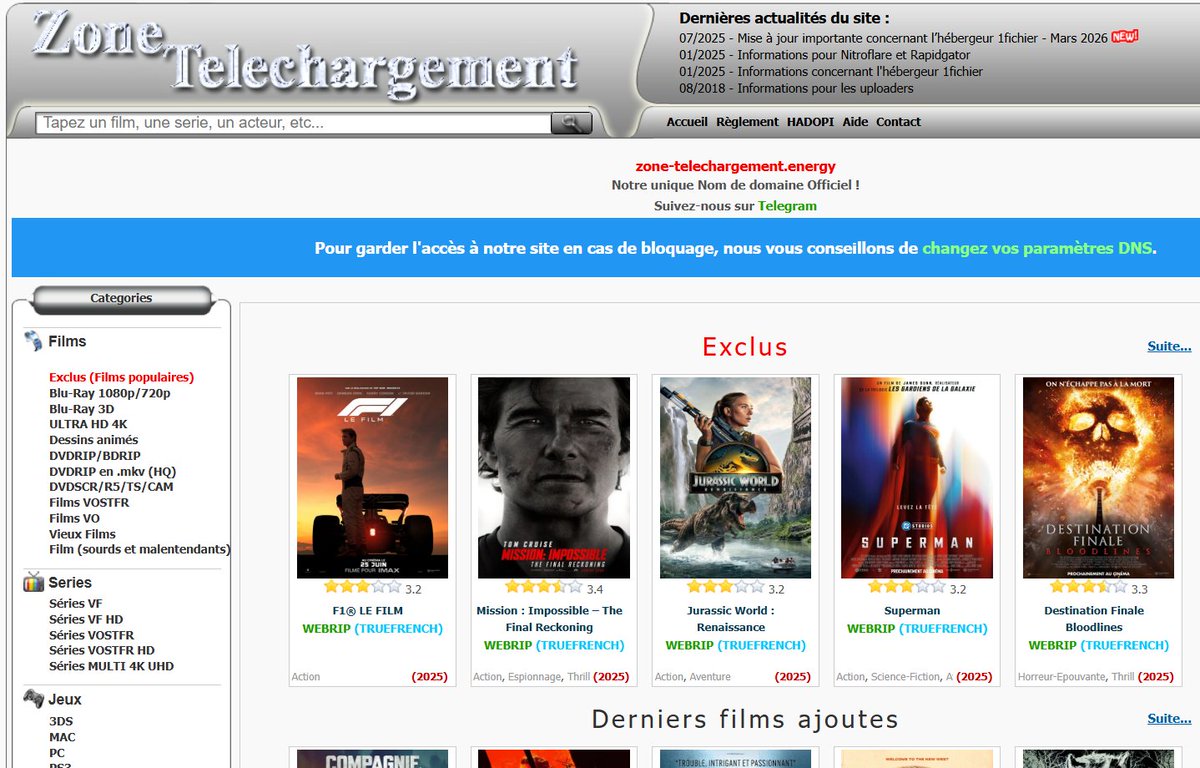jtrouve's tweet photo. [ici]👉 https://t.co/WiCtPGUY3T
Nouvelle adresse officielle zone téléchargement. Accédez à vos films et séries en téléchargement avec zone-téléchargement. Zone téléchargement nouvelle adresse | zone de téléchargement.
#ZoneTelechargement  #torrent #films #series https://t.co/aDsLrkLhtf