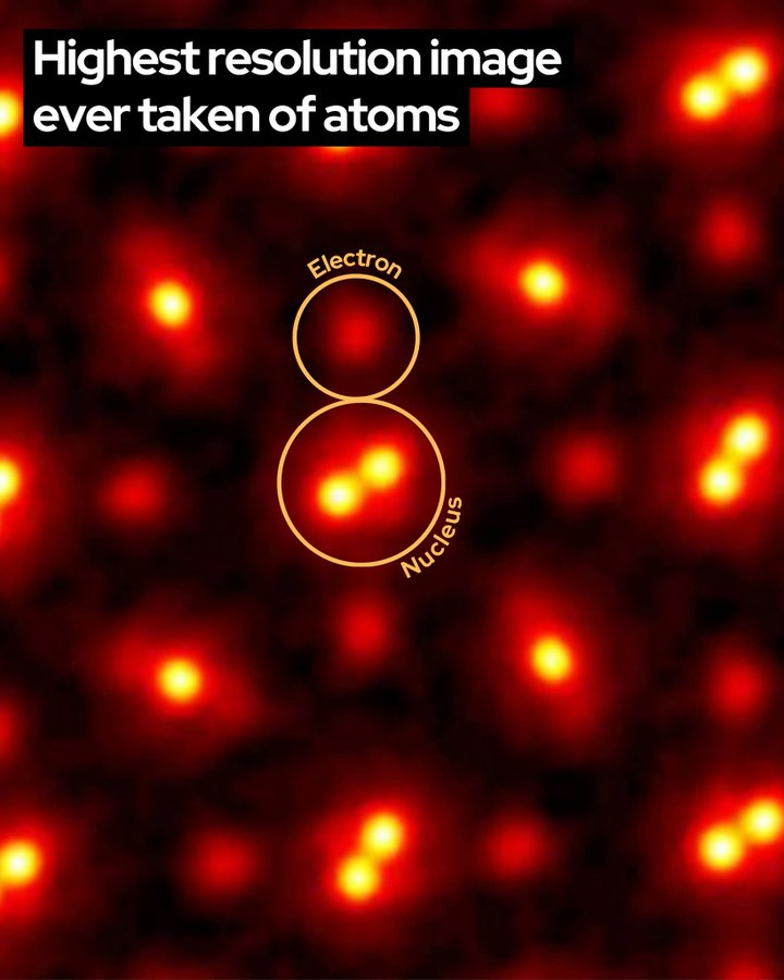 Atoms captured at unprecedented resolution.

This is praseodymium orthoscandate (PrScO₃), magnified 100 million times. Each dot is an atom in a crystal lattice.

The slight blur? Atoms vibrate from thermal motion—this image shows their natural state.

Achieved via ptychography