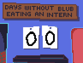 A game called "Intern's First Day" where an intern starts at a lab that has a pet piranha cannot be considered complete without a sign like this. #indiedev #pointandclick #adventuregame