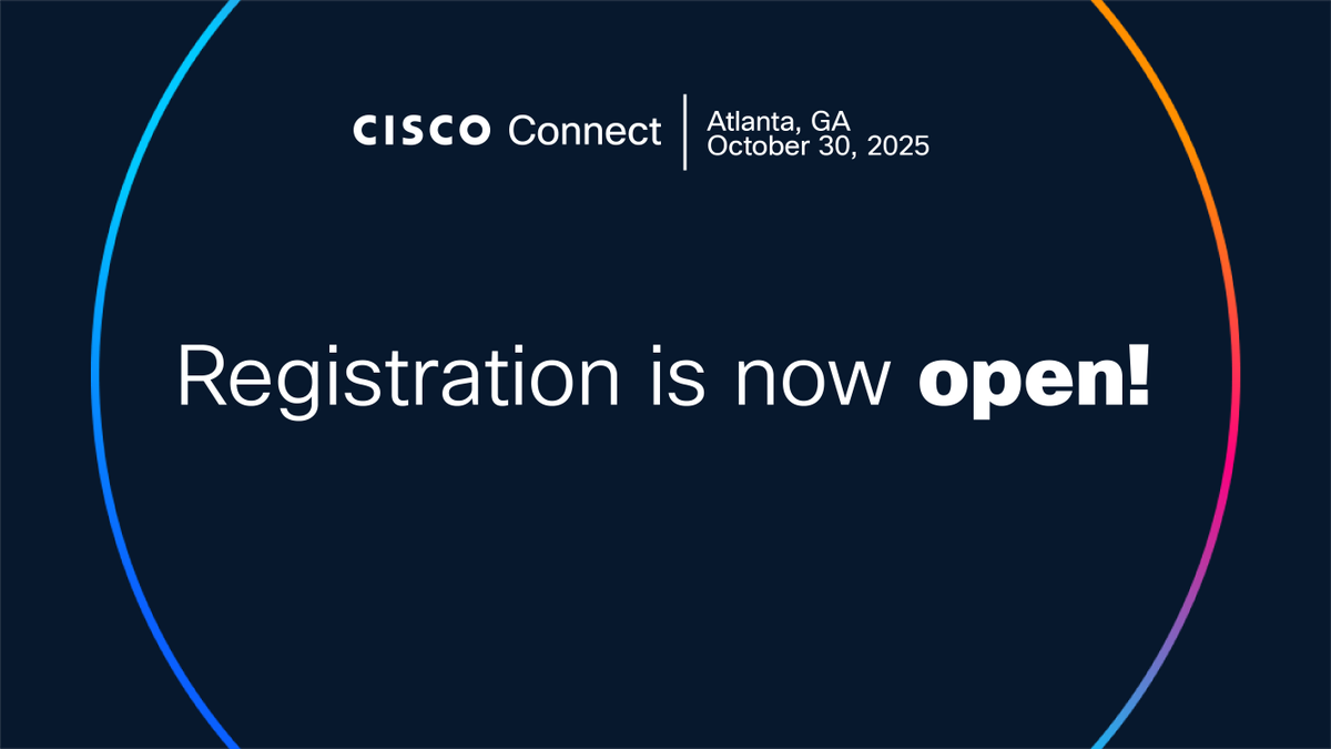 tkrohn's tweet photo. Register today to secure your spot at Cisco Connect Atlanta 2025! Date: Thursday, Oct 30, 2025
https://t.co/TPWSbNhQNa
#ciscoconnect https://t.co/DsRNUo78YN