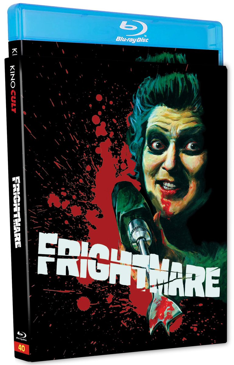 disc_connected's tweet photo. ***ANNOUNCEMENT***
Coming on November 11th on Blu-ray in the US from @KinoLorber as #40 in their #KinoCult line: #Frightmare (1974)!
Throughout his career, director Pete Walker (House of Whipcord) was no stranger to controversy, but his 1974 film Frightmare sparked a firestome of criticism from the protectors of public morals, who deemed it “despicable” (London Observer), “horrendous” (Evening News), and “a moral obscenity” (Daily Telegraph). In spite of the condemnation—or more likely, because of it—Frightmare has achieved an almost legendary status in British horror history. Sheila Keith (House of the Long Shadows) stars as a former patient of a mental institution, who has settled down in a remote farmhouse, where she tells fortunes in her spare time. But the kind, maternal exterior conceals a dreadful monster, which the asylum, it seems, was unable to cure.
• Audio Commentary by Stephen R. Bissette, Author of We Are Going to Eat You: Cannibal Movies
• Audio Commentary by Director Pete Walker and Cinematographer Peter Jessop, with Steve Chibnall, Author of Making Mischief: The Cult Films of Pete Walker
• For the Sake of Cannibalism: An Interview with Pete Walker by Elijah Drenner
• Sheila Keith: A Nice Old Lady?: A Profile Including Interviews With Former Collaborators
• Interview with Editor Robert C. Dearberg
• Interview with Actor Paul Greenwood
• Theatrical Trailer
• Optional English Subtitles
• Limited Edition O-Card Slipcase and Reversible Art
#BluRay #PhysicalMedia #BluRays #BoutiqueBluRay #CultMovies #DiscConnected #KinoLorber #PeteWalker