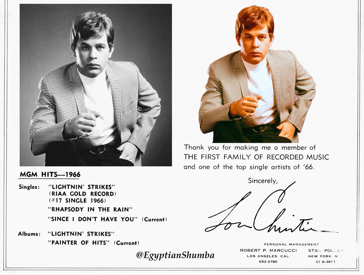 DesdemonaDekker's tweet photo. @EgyptianShumba Jan 21, 1967 - Billboard
Happy 20th Birthday MGM
Jun 22, 1966 - Last MGM session w/ #Calello
100721 Back Track
100722 Summer Snow https://t.co/Lk06n91IV0