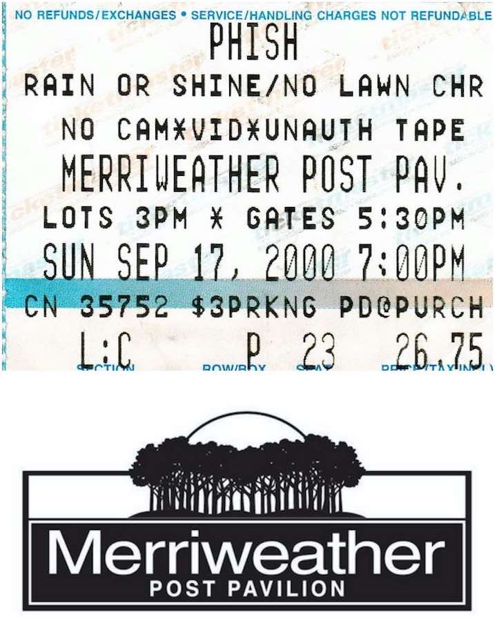 shapsio's tweet photo. 25yrs since #phish 9/17/00 @MerriweatherPP in Columbia, MD - their fourth MPP show of 21 to-date (’92-2022), second modern-era The Curtain With, and still the only Theme From The Bottom > Dog Log. https://t.co/gzZWFLJl1w