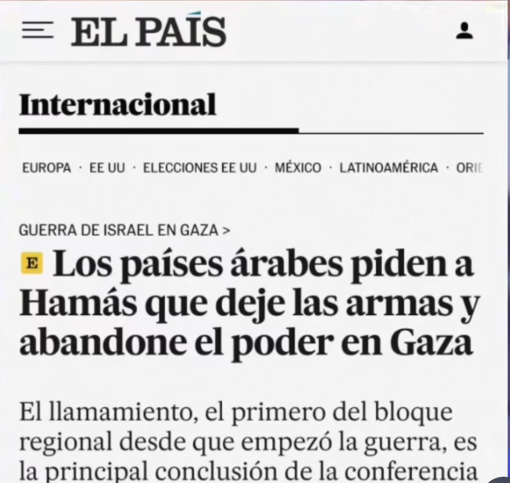 El mundo al revés…
Todos los países árabes que rodean a Palestina, piden que hamás se vaya. Y aquí los rojos piden que se les respete.