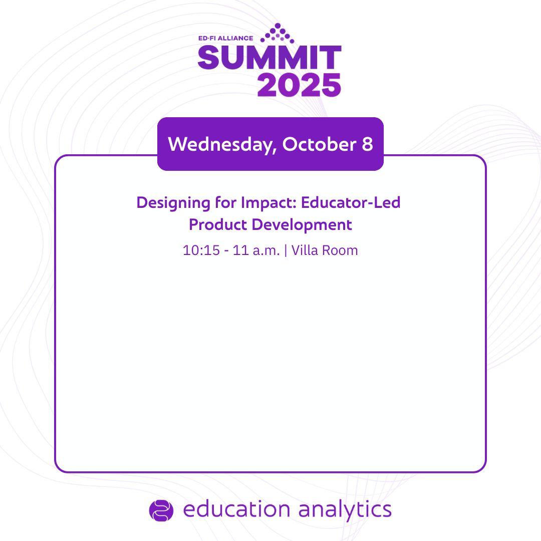 AnalyticsEA's tweet photo. We’re excited to join this year’s @edfialliance Summit as presenters, collaborators, &amp; exhibitors. 🎉

Our EA team will be leading a wide range of sessions — spotlighting everything from Ed-Tech Collaboratory (ETC) initiatives, (1/2) https://t.co/yCwXylZm8E