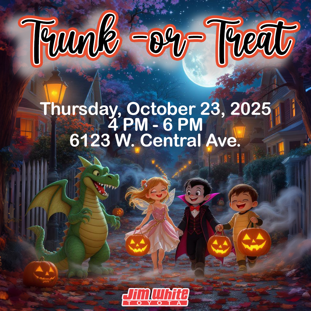 JimWhiteToyota's tweet photo. What costume will your little one wear to Jim White Toyota’s Indoor Trunk-or-Treat on Oct. 23? 🧙‍♀️🦸‍♂️👻 https://t.co/pItMWpbNHm