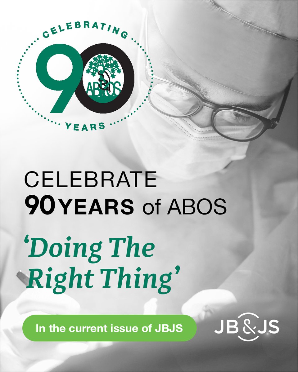 jbjs's tweet image. A special supplement commemorating the 90th anniversary of the founding of the American Board of Orthopaedic Surgery (@ABOSortho) is now available in the current issue of #JBJS. In this supplement, the ABOS shares the story of orthopaedic certification—from its founding…