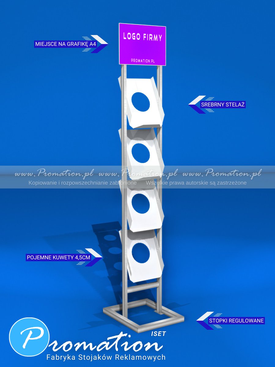 Promation_pl's tweet image. Stojak P99e — 5 kieszeni plexi 3 mm, głębokość wsadu 4,5 cm.
Elegancka i trwała ekspozycja katalogów A4 w biurze, recepcji i na targach.
👉 promation.pl/stojaki-na-fol…

#stojaknaulotki #ekspozytor #stand #stojakreklamowy