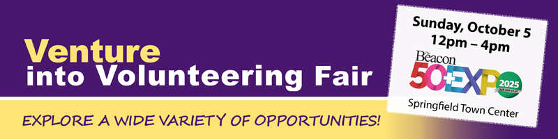 Have you been thinking about volunteering? Want to create new connections? 🤝

Venture into Volunteering will be held on the upper level at the Springfield Town Center in Springfield, on Sunday, Oct. 5, from 12-4 p.m.

Details: bit.ly/4pqpNkK