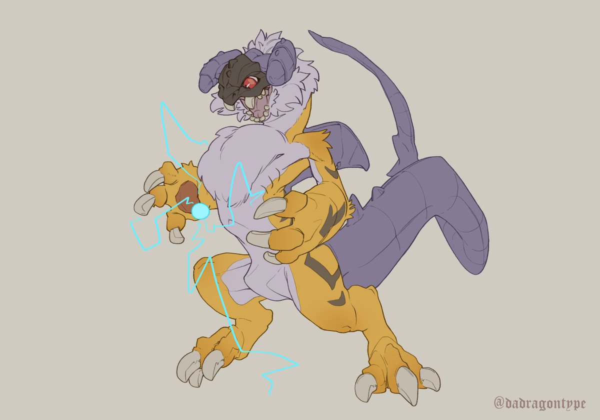 Full-body flat for @/Hellsing_kitten! It was Raikou+Garchomp (design provided by them)