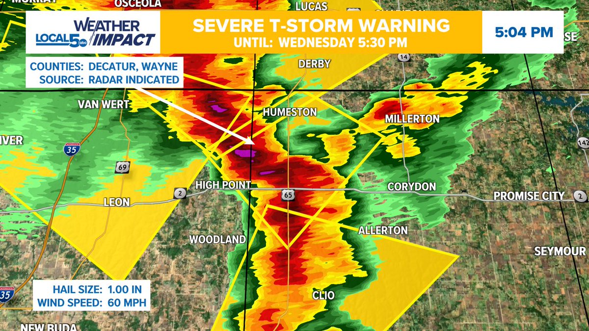 ALERT: A Severe Thunderstorm Warning is in effect until 9/17 5:30PM for Wayne, Decatur Co. Seek shelter indoors until this storm passes your area! #IAWX