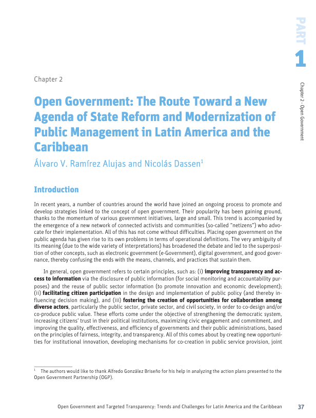 RIGA_LATAM's tweet image. Open Government: The Route Toward a New Agenda of State Reform and Modernization of Public Management in Latin America and the Caribbean [2012] bit.ly/OpenGovStateRe… #OpenGov #OpenState #GobiernoAbierto #EstadoAbierto