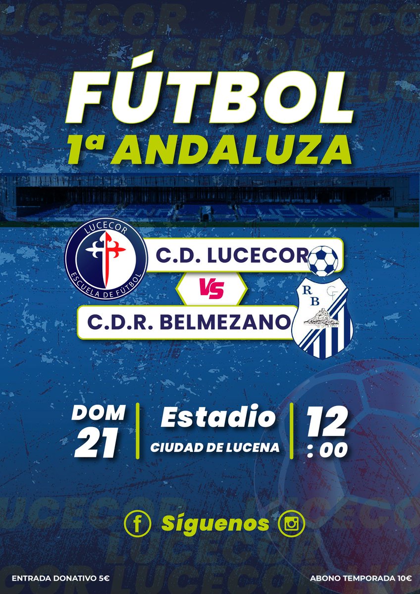 Volvemos Cd Lucecor 
Nueva temporada y cargadas ilusiones!! 
Te necesitamos en nuestra casa !! 
Domingo 21 de Septiembre 
12:00 Estadio Ciudad de Lucena 
#goLucecor