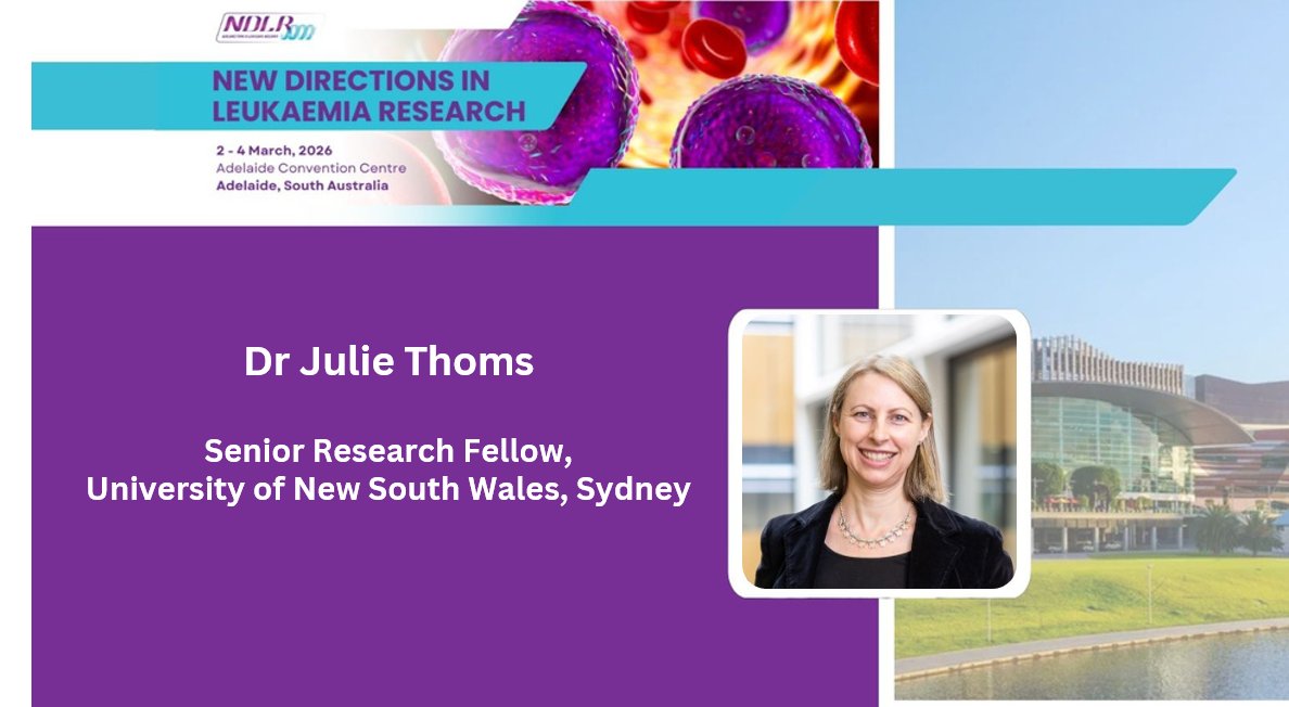 We are thrilled to announce #NDLR2026 speaker Dr Julie Thoms,  from <a href="/UNSW/">UNSW</a> . Julie's research interests lie in understanding #GeneRegulation in #Leukemia driving stem cells to develop #TargetedTherapies.
#BloodCancer #CancerResearch #MyelodysplasticSyndromes #AcuteMyeloidLeukemia