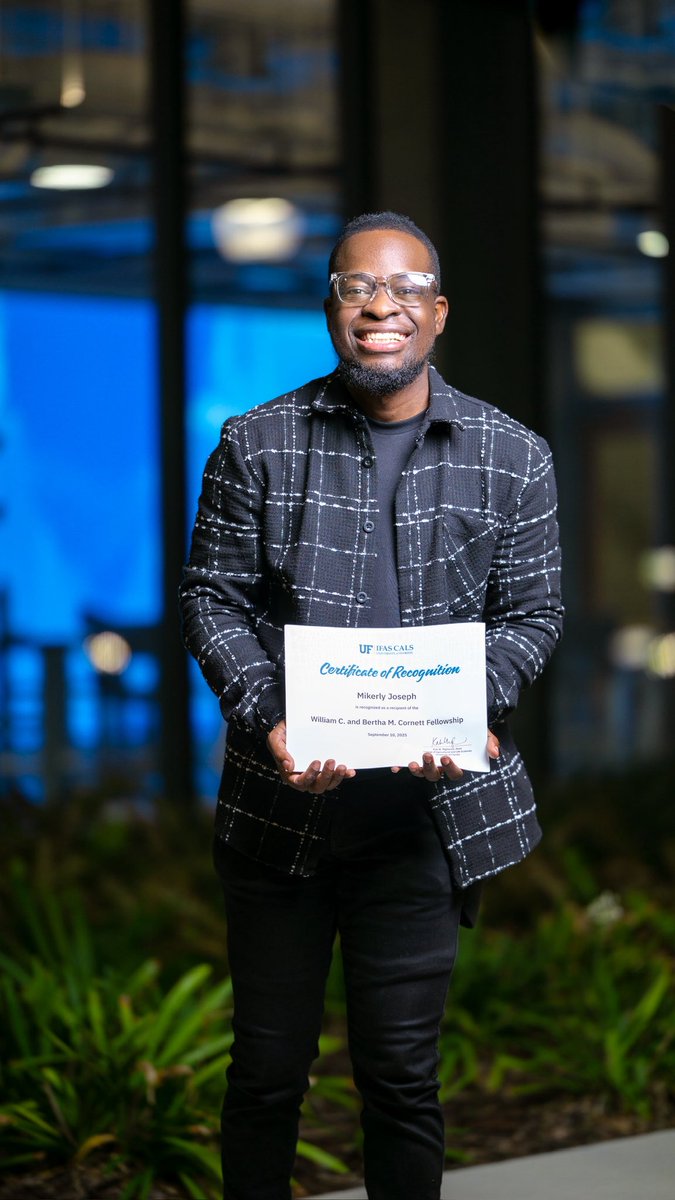 I am honored to be a recipient of the Cornett Fellowship from #UF #CALS. This award recognizes students for academic excellence, leadership, and dedication to their field. Thank you to my advisor <a href="/petelewicz/">Paweł Petelewicz</a> and everyone who has continuously supported me throughout this journey.