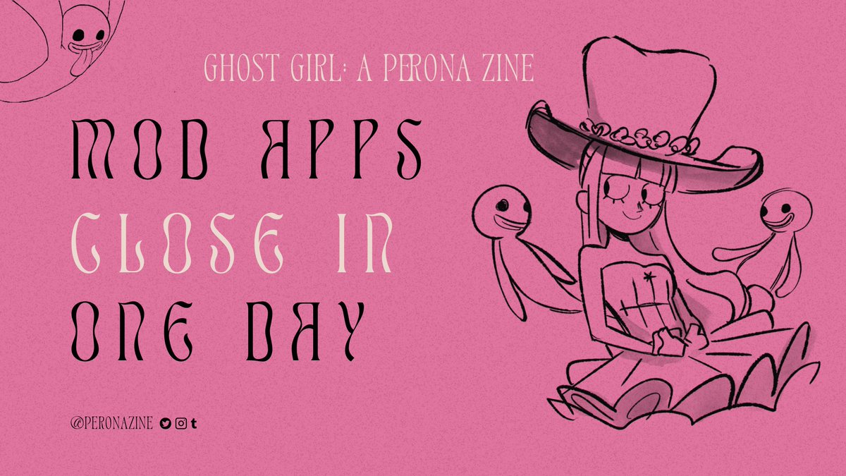 🩷 MOD APPS CLOSE IN ONE DAY 🩷    

There is only ONE DAY LEFT before applications for our mod team close! Apps close at 11:59 EST tomorrow night 👻

APPLY HERE ⤵️
forms.gle/gzoRoWfgvUjfyp…