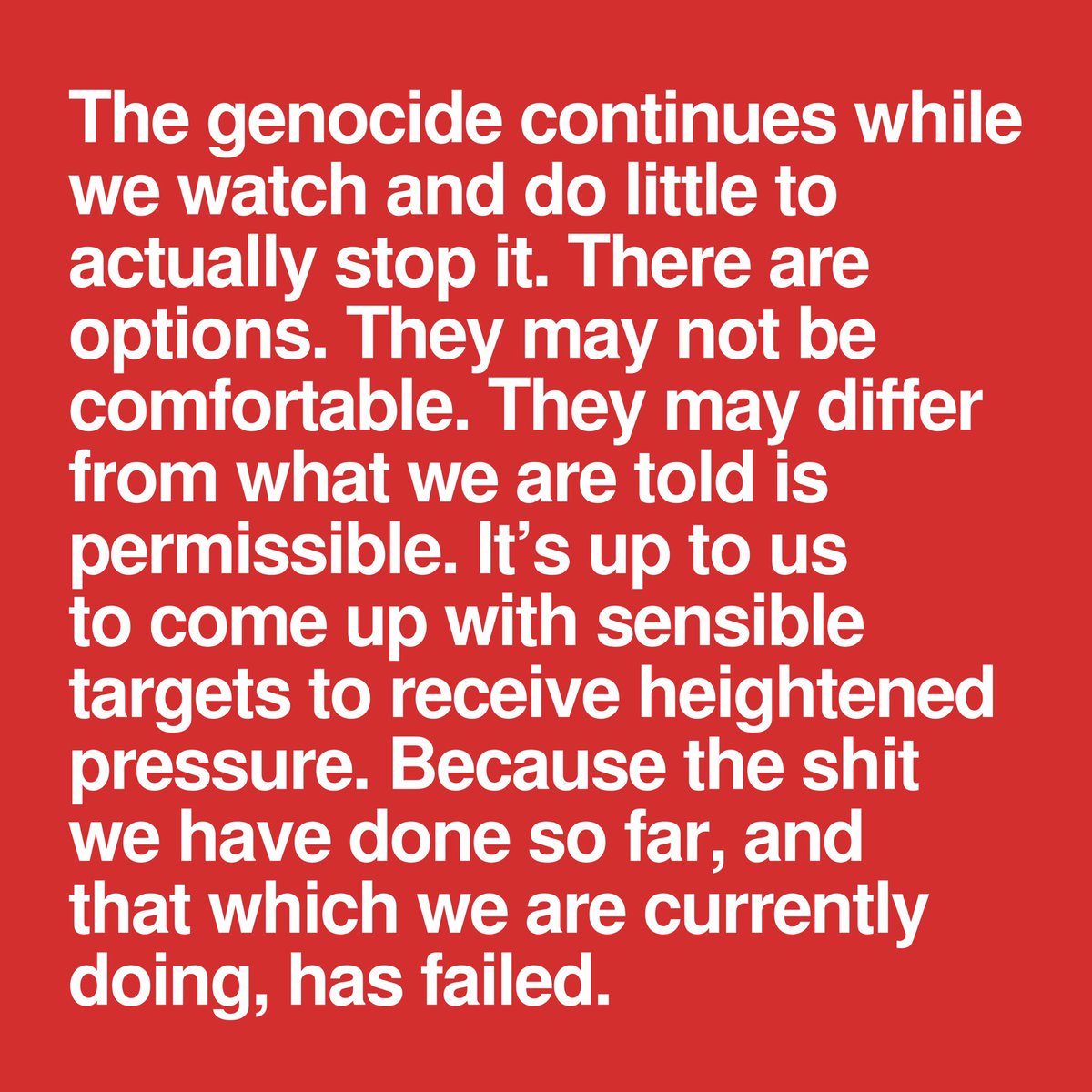 RosebraughCS's tweet photo. The genocide continues, until we stop it. https://t.co/Papbih752P