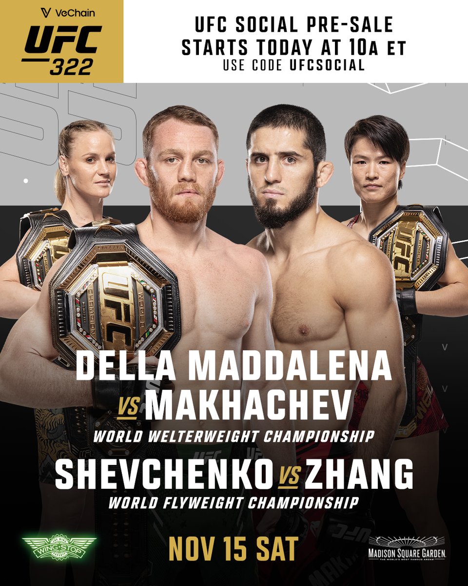 Get your seat at MSG 👊

@VeChainOfficial #UFC322 🎟️: UFC.ac/4psnu0G
Code: UFCSOCIAL