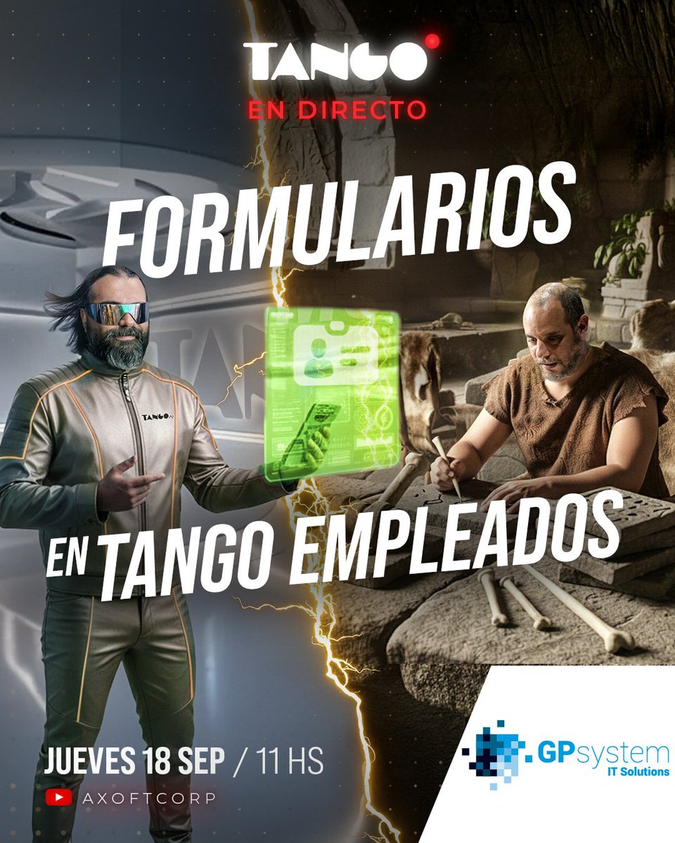 gpsystemit's tweet image. #TangoEnDirecto 👉 Te esperamos mañana jueves 11hs en el directo sobre Formularios en Tango Empleados - Capital Humano. Veremos cómo usar la nueva función para que RRHH diseñe y gestione solicitudes, declaraciones y trámites de forma ágil y sencilla.

🔴youtube.com/live/4gAvUqbi7…