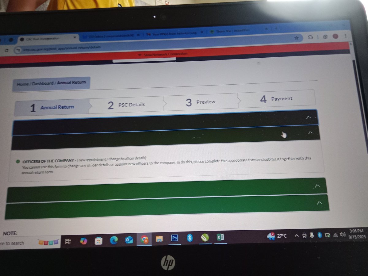 billyomas's tweet photo. @cacnigeria1 Please can anyone explain why my annual returns filling page not working? You get this point nothing works anymore. Is there a restriction or something else https://t.co/S6NKzQH6iI