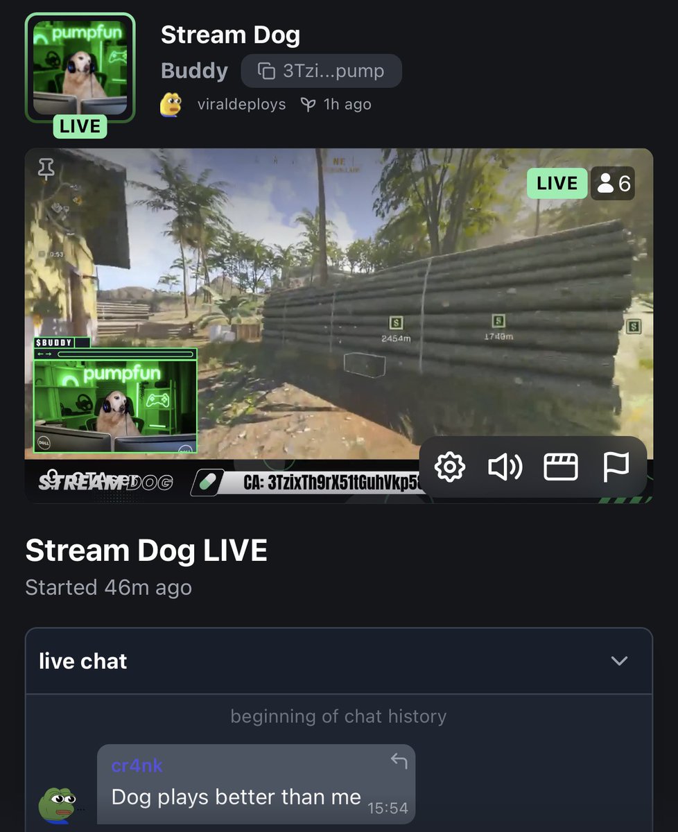 CryptoeMang's tweet photo. @ElonMuskPDA BUDDY the stream dog. You gotta see him play..

ca: 3TzixTh9rX51tGuhVkp58KrWDxvNCoF66rWabufmpump https://t.co/0xTKysXlqu