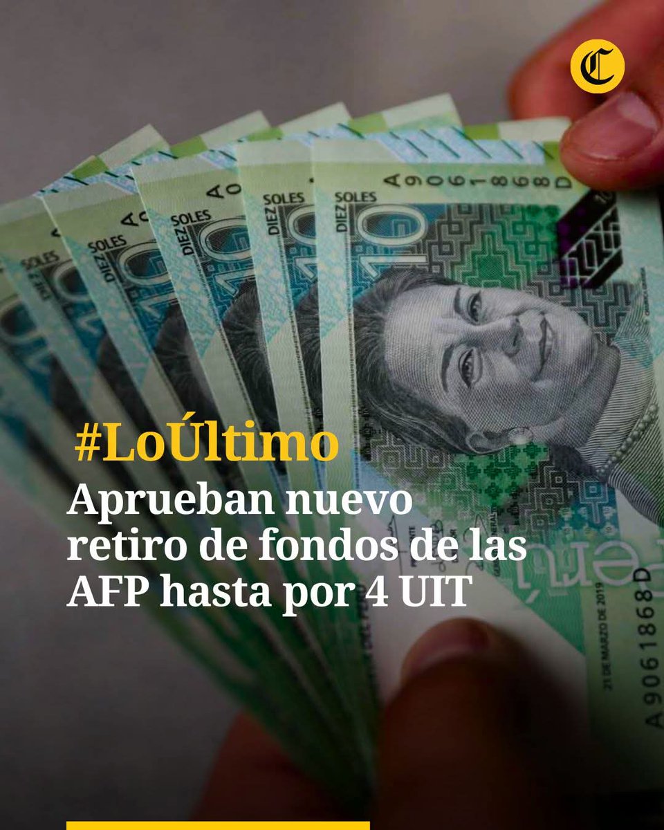 Abraham Ibáñez Meléndez (@ibanezabraham) on Twitter photo Con 24 votos a favor y 2 abstenciones, la Comisión de Economía del <a href="/congresoperu/">Congreso del Perú 🇵🇪</a> dio luz verde al dictamen que permitirá a los afiliados retirar hasta 4 UIT (S/ 21.400) de sus fondos de #AFPs. Vía <a href="/elcomercio_peru/">El Comercio</a> Con 24 votos a favor y 2 abstenciones, la Comisión de Economía del <a href="/congresoperu/">Congreso del Perú 🇵🇪</a> dio luz verde al dictamen que permitirá a los afiliados retirar hasta 4 UIT (S/ 21.400) de sus fondos de #AFPs. Vía <a href="/elcomercio_peru/">El Comercio</a>