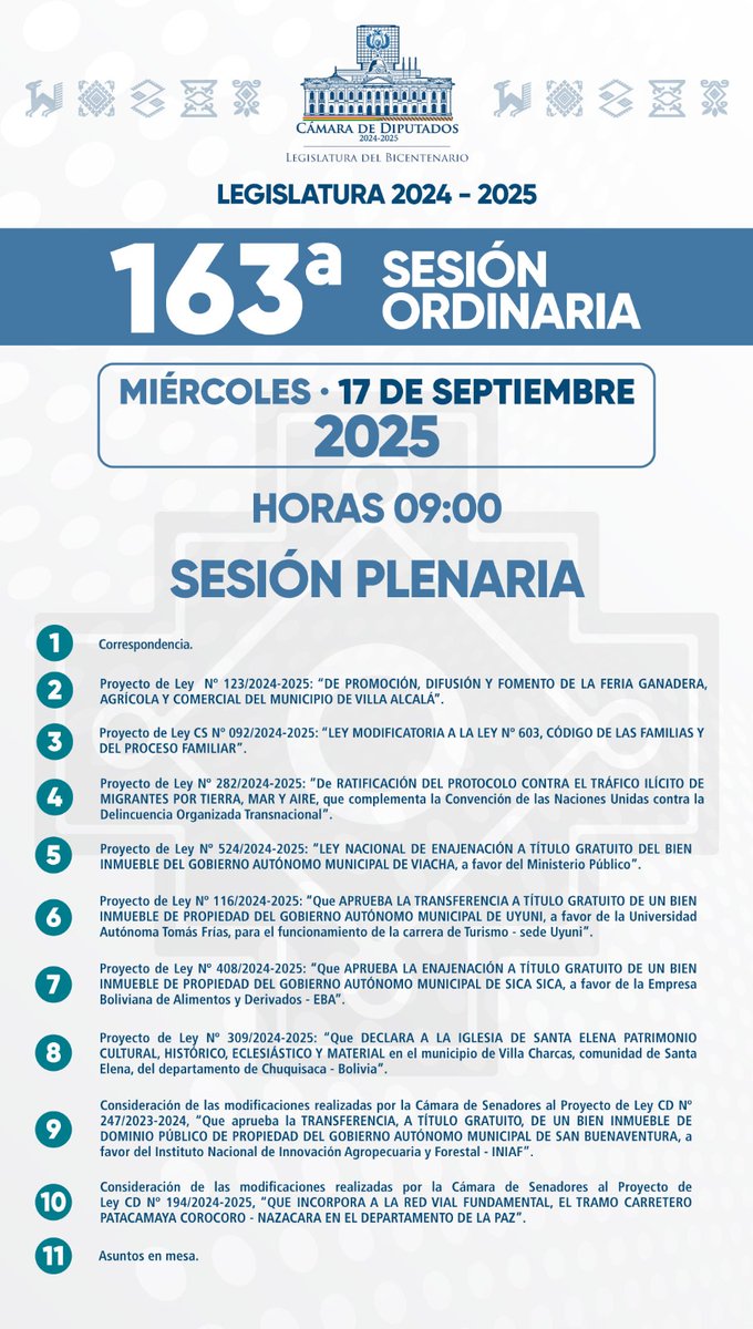 Hoy durante la 163ª Sesión Ordinaria la Cámara de <a href="/Diputados_Bol/">Cámara de Diputados de Bolivia</a> aprobó el proyecto de "Ley para la Ratificación del Protocolo contra el Tráfico Ilícito de Migrantes", fortaleciendo el compromiso del país en la protección de los derechos de los migrantes.

#ProtocoloDePalermo