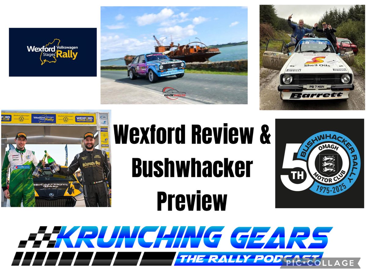Latest <a href="/KrunchingGears/">Krunching Gears - The Rally Podcast</a> - The Rally Podcast out tomorrow morning. We look back at the Wexford Rally plus we preview the <a href="/OmaghMotorClub/">Omagh Motor Club</a> Bushwhacker Rally. Plus so much more.