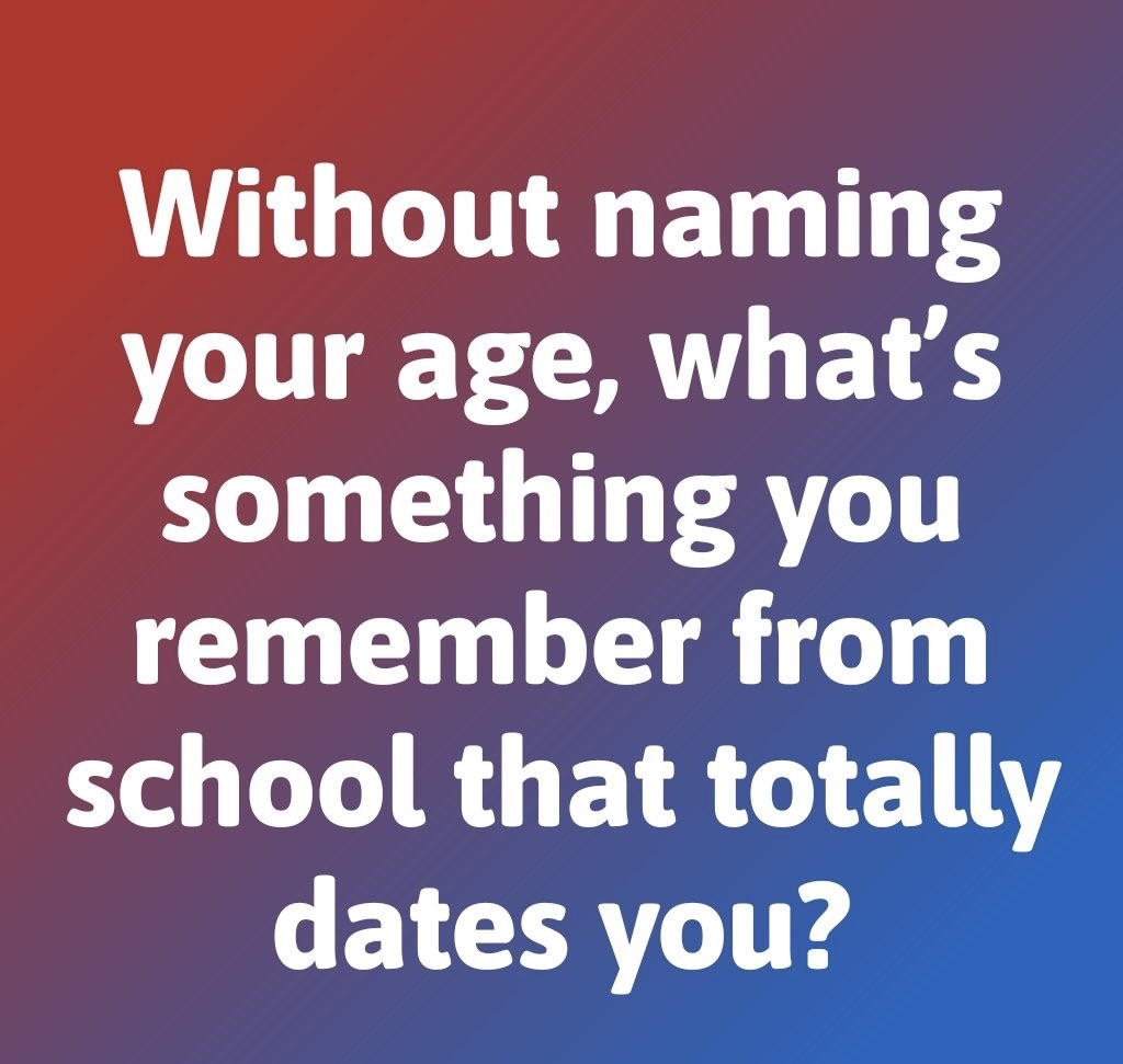 PeriklesGREAT's tweet image. What is something you remember from school that shows your age ?