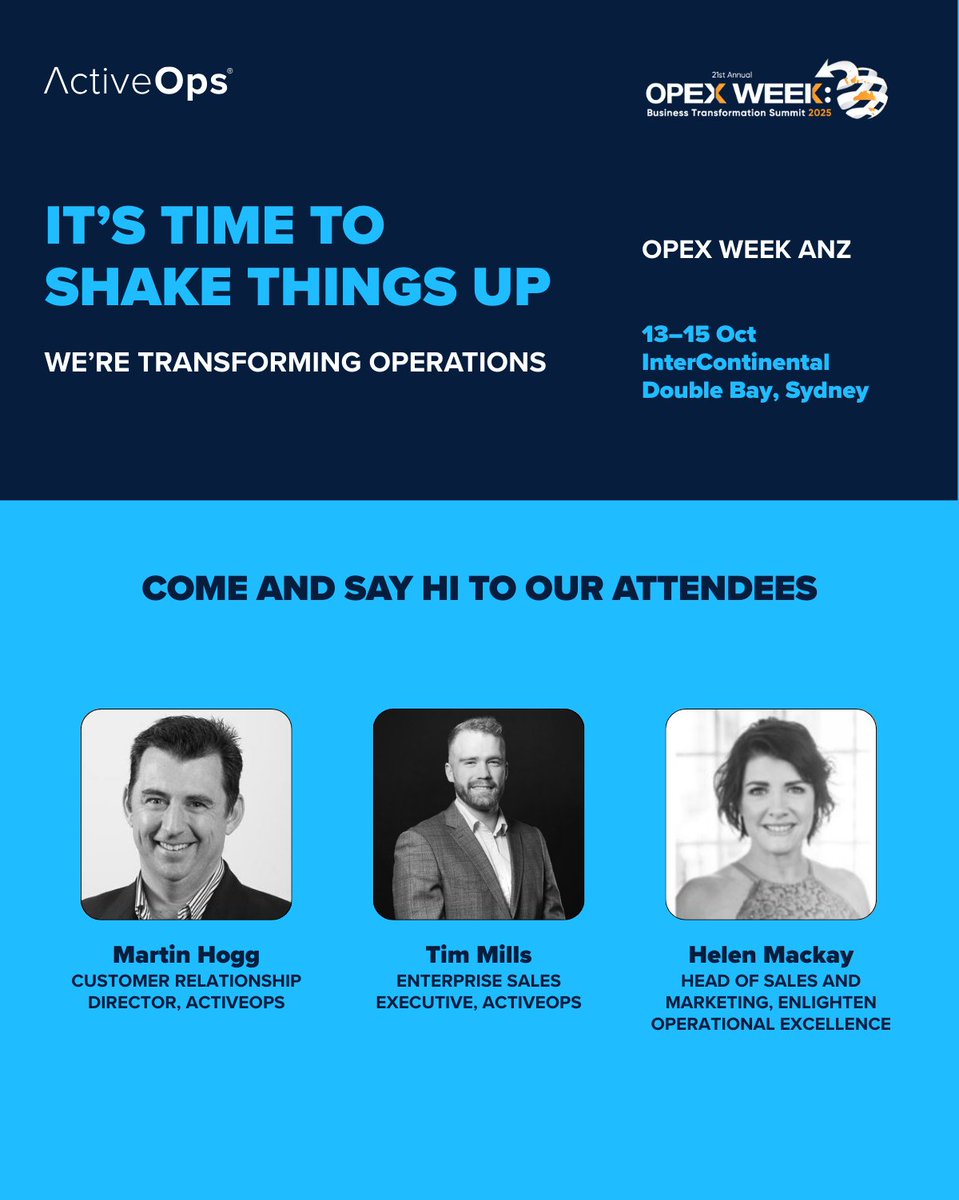Will you be at OPEX Week 2025?

Martin Hogg, Tim Mills and Helen Mackay will be there to shake things up – and will be ready to tell you how ActiveOps can transform your operations teams for the better.

#ITCVegas2025 #ITCVegas #DigitalTransformation