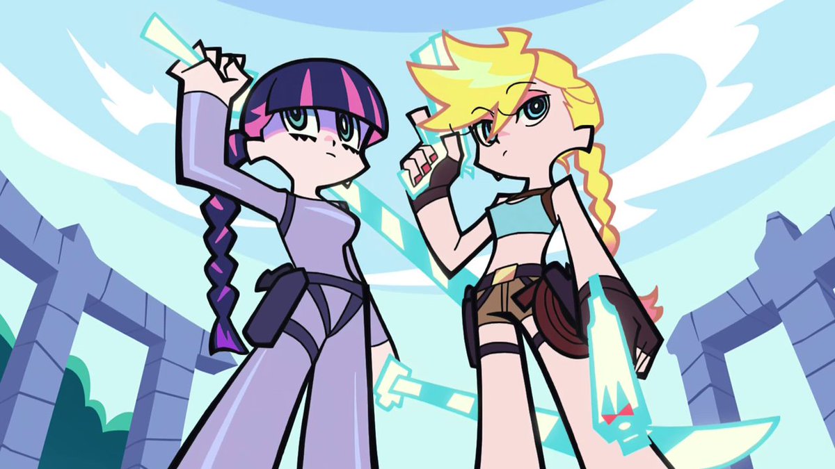 Lara Croft spotted in the animated series New Panty and Stocking with Garterbelt :

The 11th episode includes a segment titled "Panty Shorts &amp; The Penis of Doom"

Panty wears the classic outfit and Stocking wears the diving suit from the film The Cradle of Life.

#TombRaider