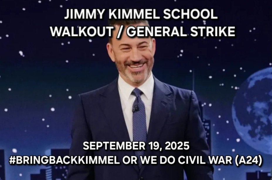 girlbosswoman's tweet photo. Spread the word #BringBackKimmel https://t.co/ROVploheY7