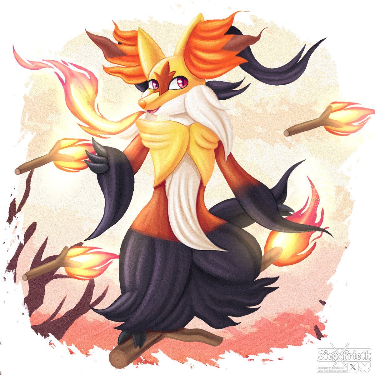 Mega delphox again! This time wanted to use my other art-style

Hope you like it!