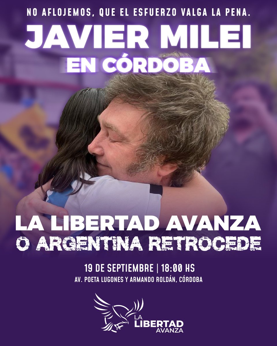 👉 Para los que quieran acompañar al presidente Milei, salimos el viernes a las 6 de la mañana desde San Miguel (Bs.As.).

Los que quieran sumarse me escriben por privado.