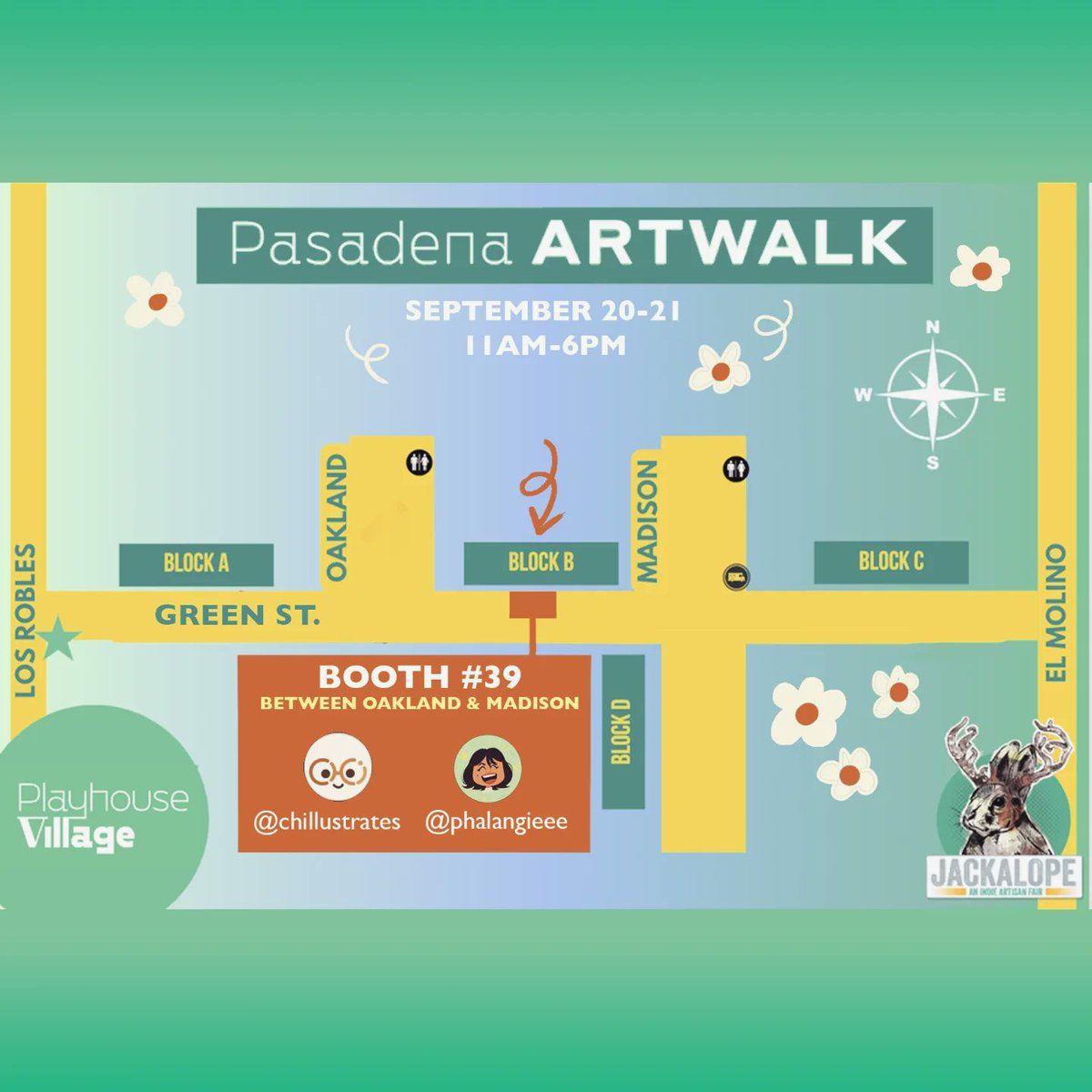Me and @phalangieee will be at Pasadena Artwalk this weekend! Back again with the usual and also debuting 2 new Bandanas! 