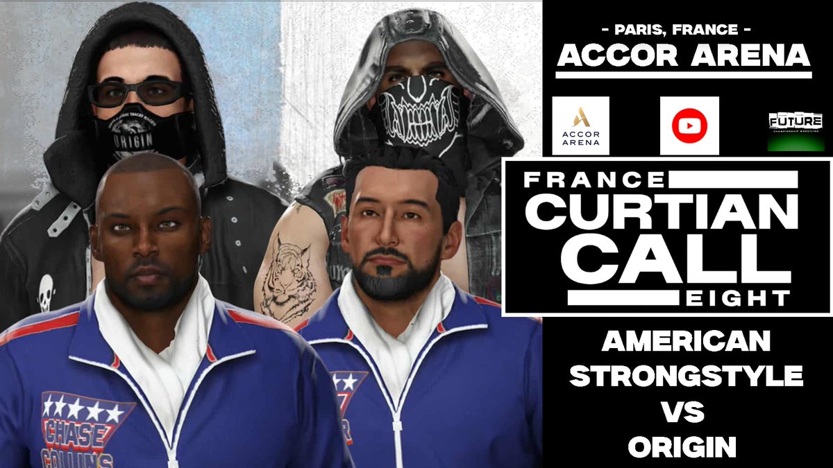 This Saturday At FCW Curtain Call 8...

American Strongstyle vs Origin

World Tag Team Championship

 Date: 9 - 20 - 2025
🌎 Location: Paris, France
⏲️ Time: 2PM Eastern Standard
