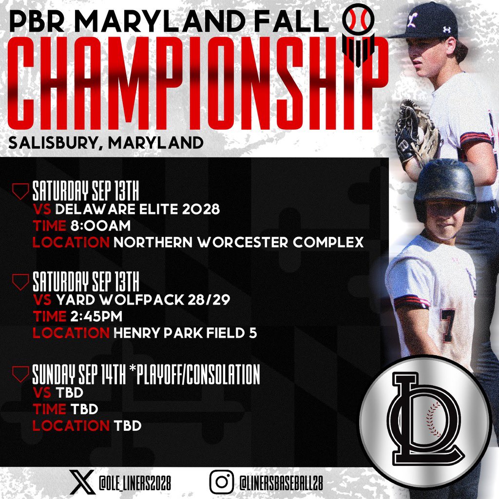 Ole Liners 15U National (@ole_liners2028) on Twitter photo 📍 Salisbury, Maryland
⏰ THIS WEEKEND 🔥
<a href="/CoachG_MD/">Coach G</a> <a href="/Ole_Liners/">Ole Liners Baseball</a> <a href="/JJenkins_33/">Jeremy Jenkins</a> <a href="/c3price/">Colby Price</a> <a href="/JNaill8/">Jamie Naill Jr</a> <a href="/PrepBaseballMD/">Prep Baseball Maryland</a> <a href="/PrepBaseballVA/">Prep Baseball Virginia/DC</a> 📍 Salisbury, Maryland
⏰ THIS WEEKEND 🔥
<a href="/CoachG_MD/">Coach G</a> <a href="/Ole_Liners/">Ole Liners Baseball</a> <a href="/JJenkins_33/">Jeremy Jenkins</a> <a href="/c3price/">Colby Price</a> <a href="/JNaill8/">Jamie Naill Jr</a> <a href="/PrepBaseballMD/">Prep Baseball Maryland</a> <a href="/PrepBaseballVA/">Prep Baseball Virginia/DC</a>