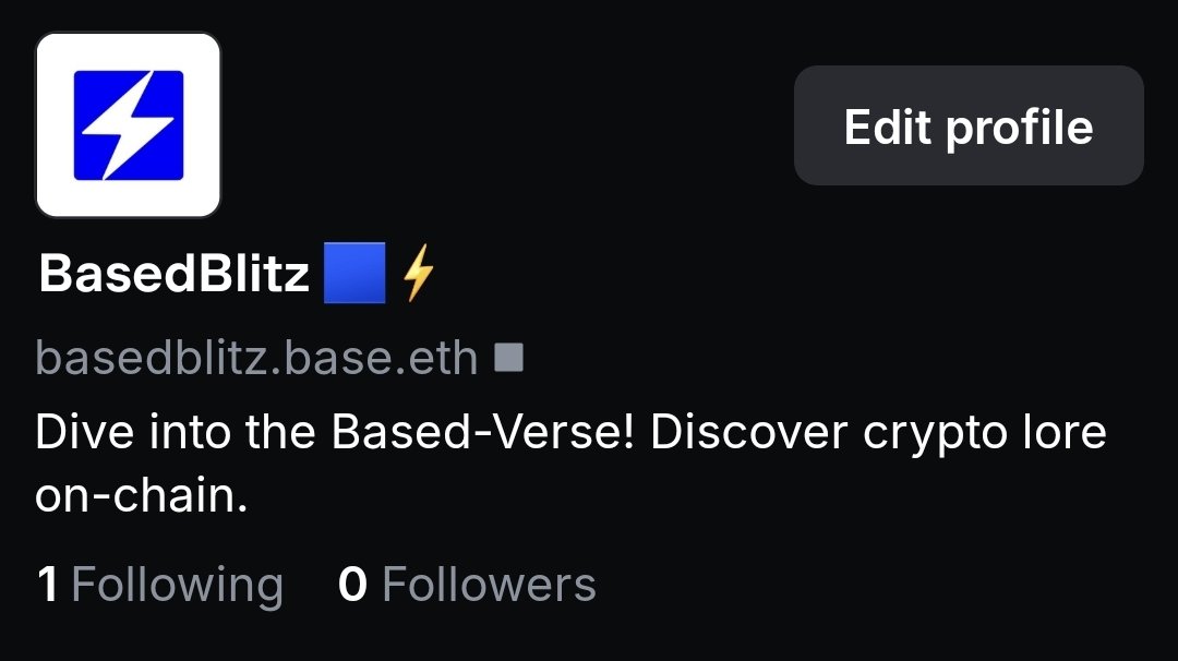 We're live on the <a href="/baseapp/">Base App</a>! Come join and follow us <a href="/BasedBlitz/">BasedBlitz.base.eth 🟦⚡</a> 

⚡️basedblitz.base.eth domain! 🥳
