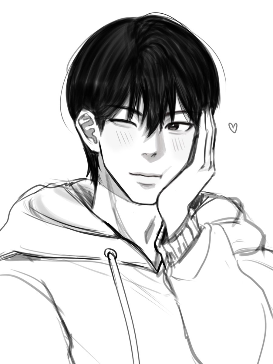 오랜만에 낙서했어요 병찬띠띠니와 준수띠니💕