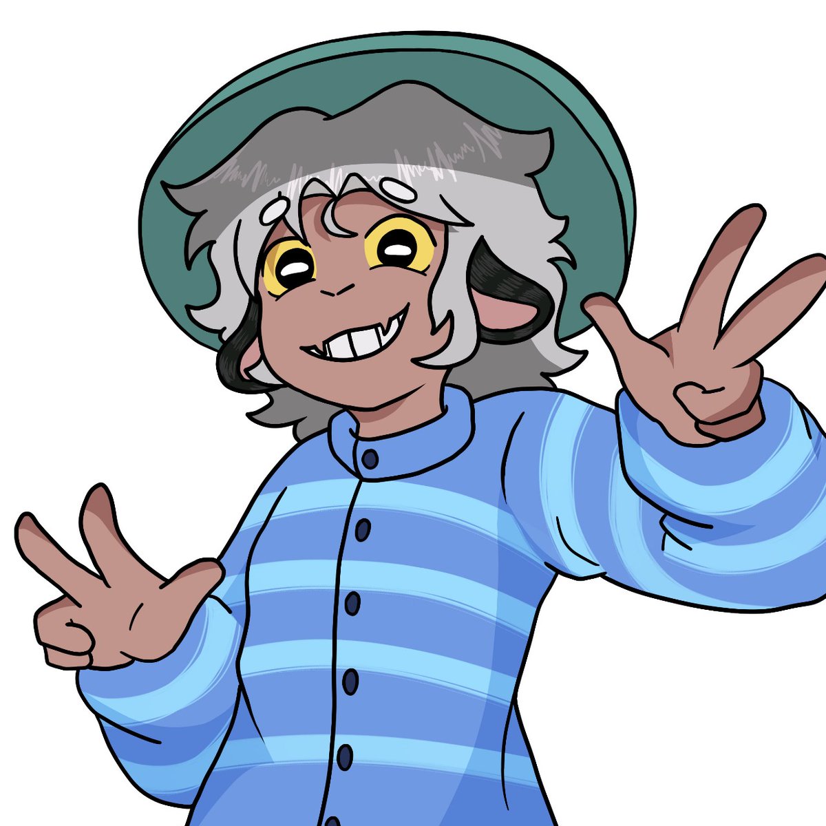 NikoLindo7's tweet photo. @Opalegion É meu único rabisco de OC 😭
(Ele tem chifrinhos de cabra em cima do chapéu mas infelizmente tô sem dinheiro pra comissionar artista) https://t.co/ijYeqg50KZ