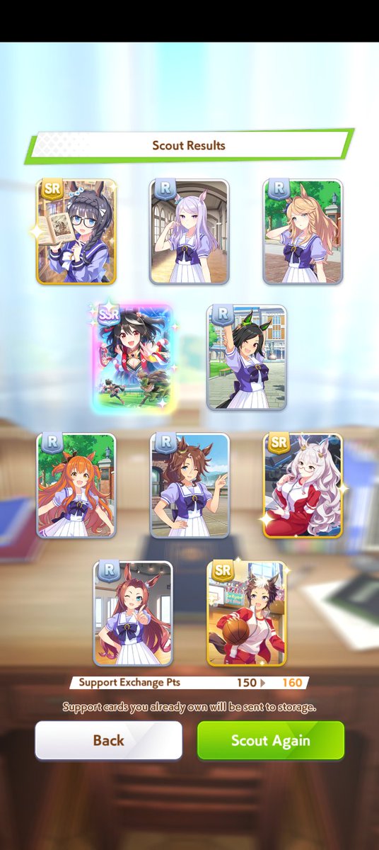 TwistedEmerald's tweet photo. I feel like whenever I pull for another card, Kitasan Black gets jealous and shows up... Now have LB 2 KB while pulling for Bamboo memory.
1 while the banner was up
1 while pulling for Kawakami Princess 
1 just now hehe
#umamusume https://t.co/L9m7v1665B