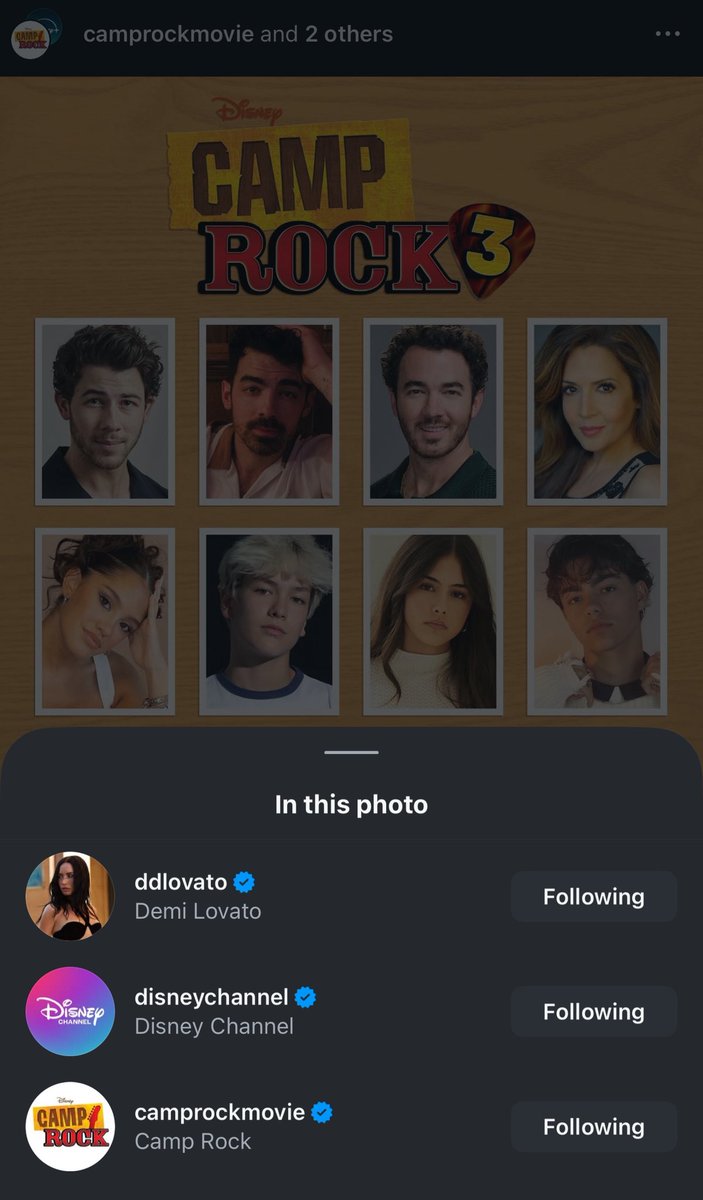 🚨 Demi Lovato showing up in the Camp Rock 3 announcement tags can’t be a coincidence 👀
