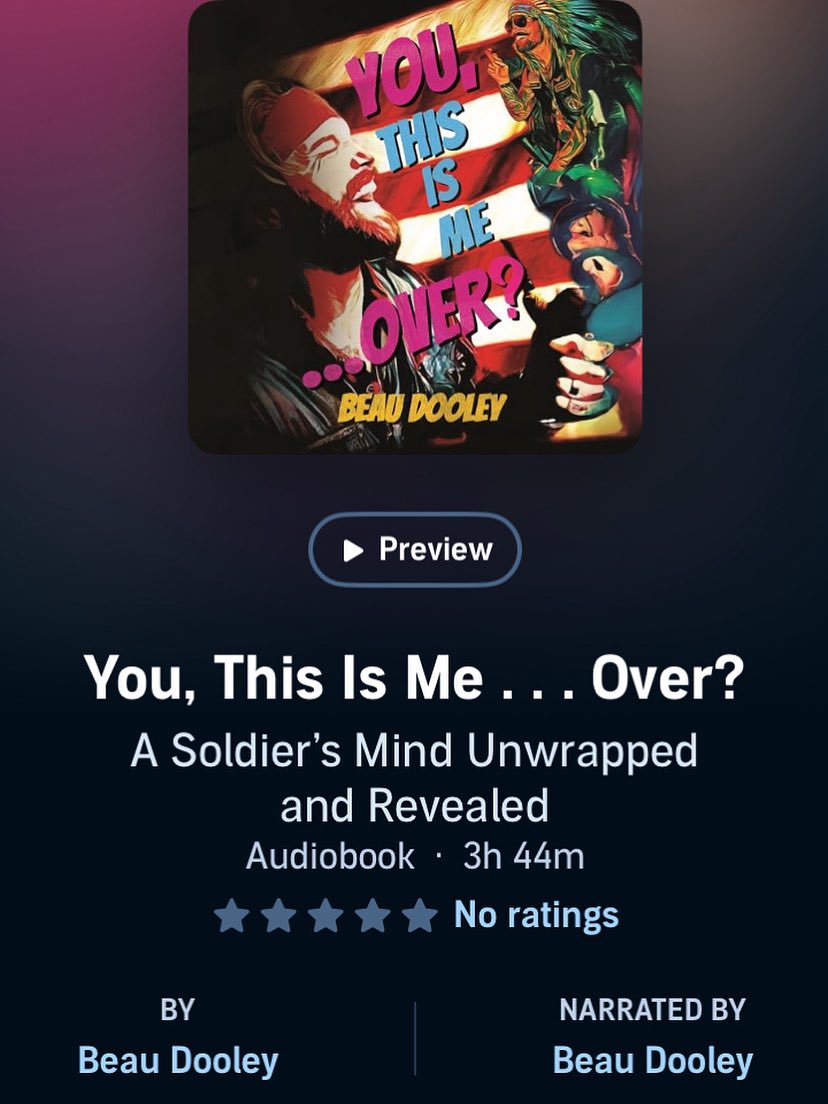 Congrats to Beau Dooley on the release of his book “You, This Is Me…Over?” published by #BallastBooks. I edited the audiobook version of the book that Beau narrated. It was an incredible project to be a part of!
#audiobookmastering #ballastbooks 

audible.com/pd/B0FRB1WZPH?…