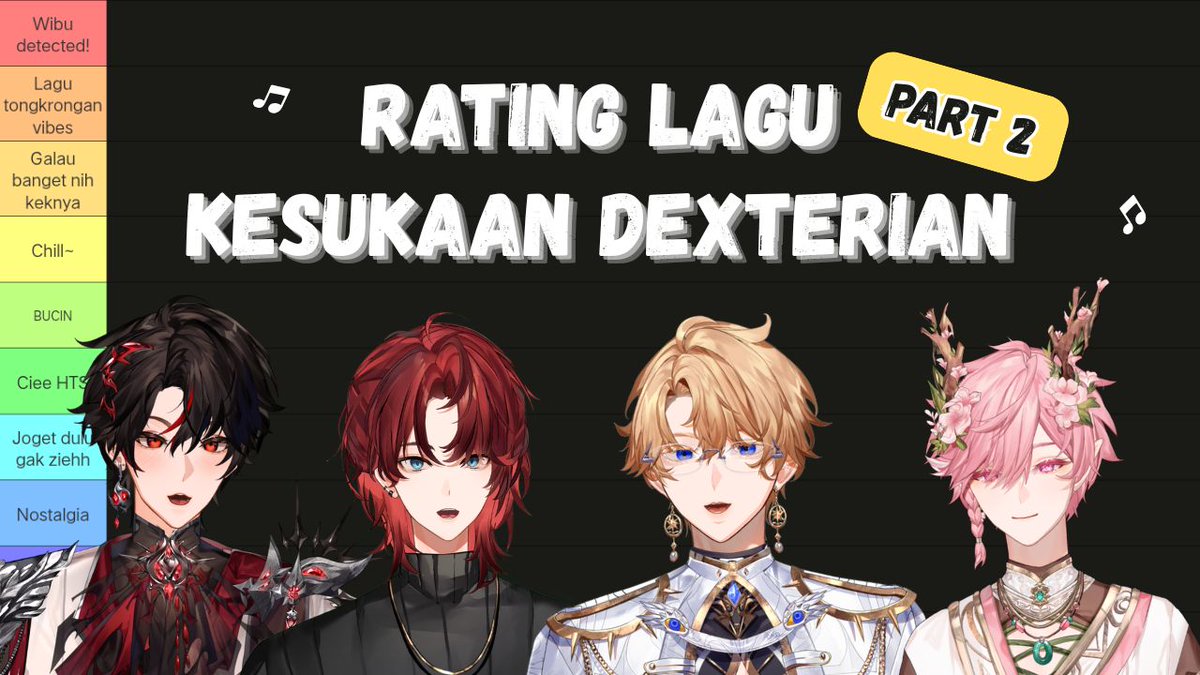 【DEXTER COLLAB】LANJUTIN RATING LAGU KESUKAAN KALIAN!! ADA PENGUMUMAN JUGA?! - RATING LAGU

🗓️: 18 September 2025
🕢: 19.30 WIB (GMT+7)
🔗: youtube.com/watch?v=sDEpYF…

Jangan lupa aktifin notifikasi live-nya ya!🤏🏻
#DexterEXE