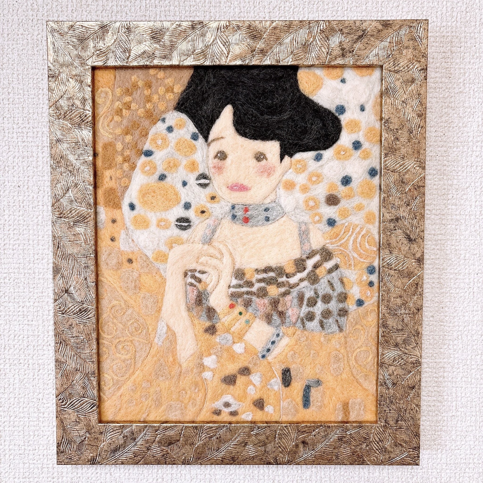 クリムト「抱擁」フレーム付×「アデーレ・ブロッホ=バウアーの肖像」×トートバッグ オーダー油絵 】グスタフ・クリムト アデーレ・ブロッホ