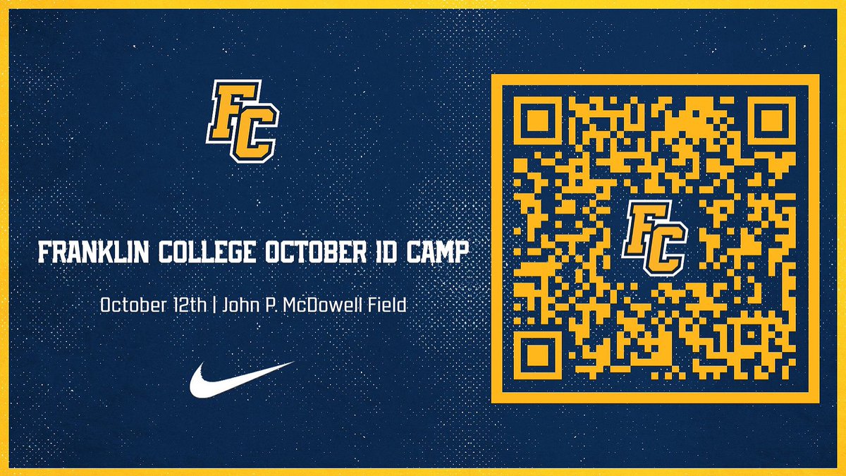 Coach Marshall (@fcgrizbaseball) on Twitter photo Just a little over 3 weeks until our October 12 ID camp-our best recruiting tool!  Great way to get in front of our coaching staff and meet current players!  grizbaseballcamps.com or scan QR code to register! <a href="/FCGrizAthletics/">Franklin Grizzlies</a> <a href="/FranklinCollege/">Franklin College</a> #TEAMGRIZ Just a little over 3 weeks until our October 12 ID camp-our best recruiting tool!  Great way to get in front of our coaching staff and meet current players!  grizbaseballcamps.com or scan QR code to register! <a href="/FCGrizAthletics/">Franklin Grizzlies</a> <a href="/FranklinCollege/">Franklin College</a> #TEAMGRIZ