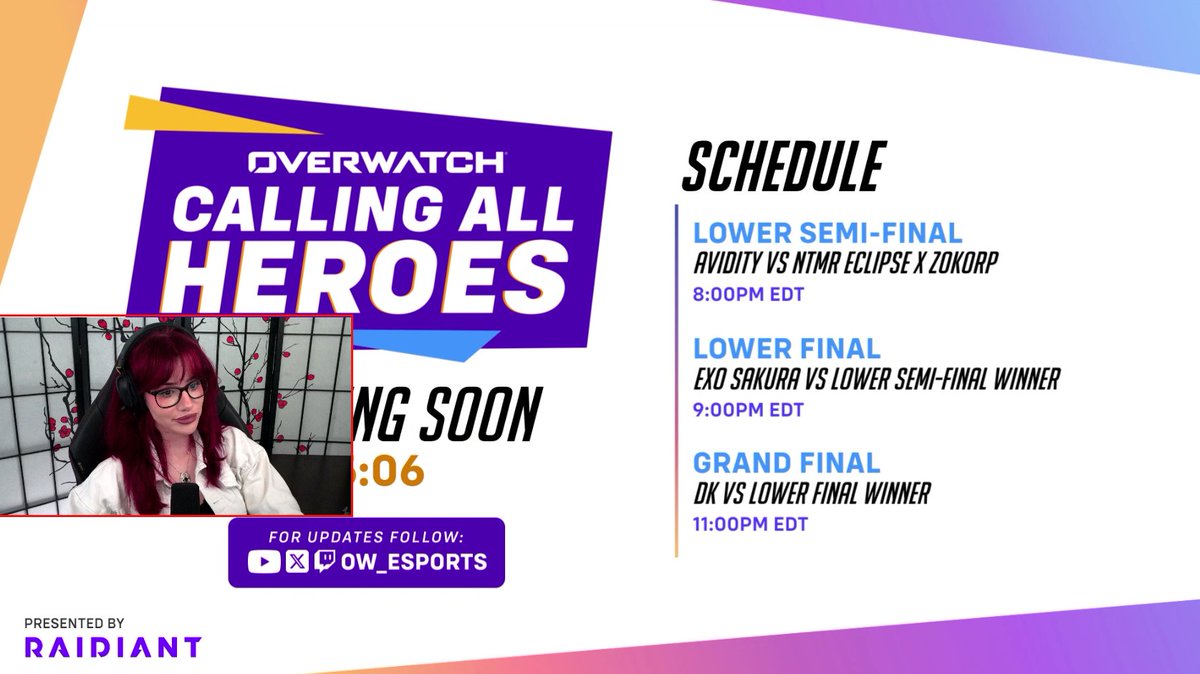 Jen 🍋 LemonKiwi (@lemonkiwi_) on Twitter photo CALLING ALL HEROES📢💜
4 teams remain, but only one can rise as the ultimate challenger 🏆
Casting with my best friend <a href="/KenobiCasts/">Eren 'Kenobi' Erkey</a> (IM SO EXCITED)
Come support this lovely community ⬇️
🔴Twitch.Tv/OW_Esports CALLING ALL HEROES📢💜
4 teams remain, but only one can rise as the ultimate challenger 🏆
Casting with my best friend <a href="/KenobiCasts/">Eren 'Kenobi' Erkey</a> (IM SO EXCITED)
Come support this lovely community ⬇️
🔴Twitch.Tv/OW_Esports